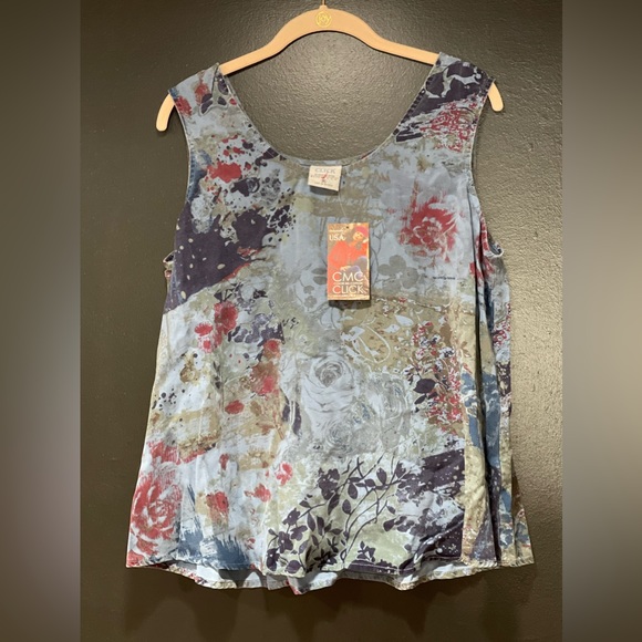Color Me Cotron Tops - NWT CMC Color Me Cotton Sleeveless Floral Blouse Size XL